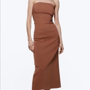 ZARA Midi Bustier Dress